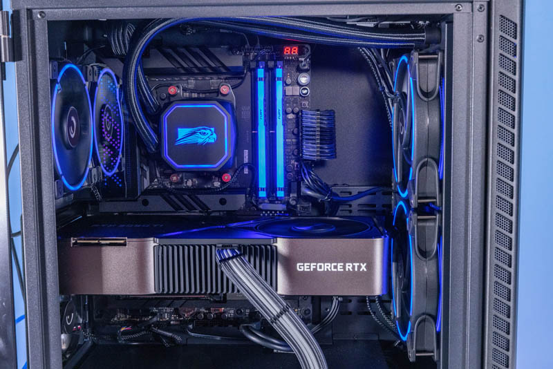 falcon northwest talon amd ryzen 7950x internal powered cpu and ddr5 area